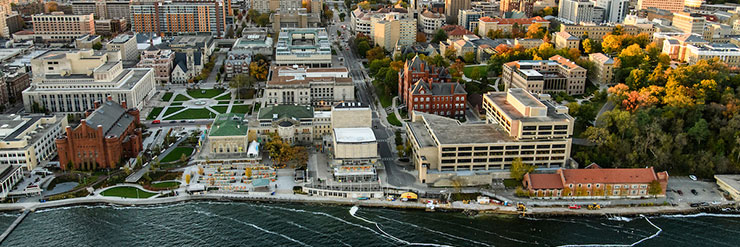 Aerial photo of University of Wisconsin-Madison campus